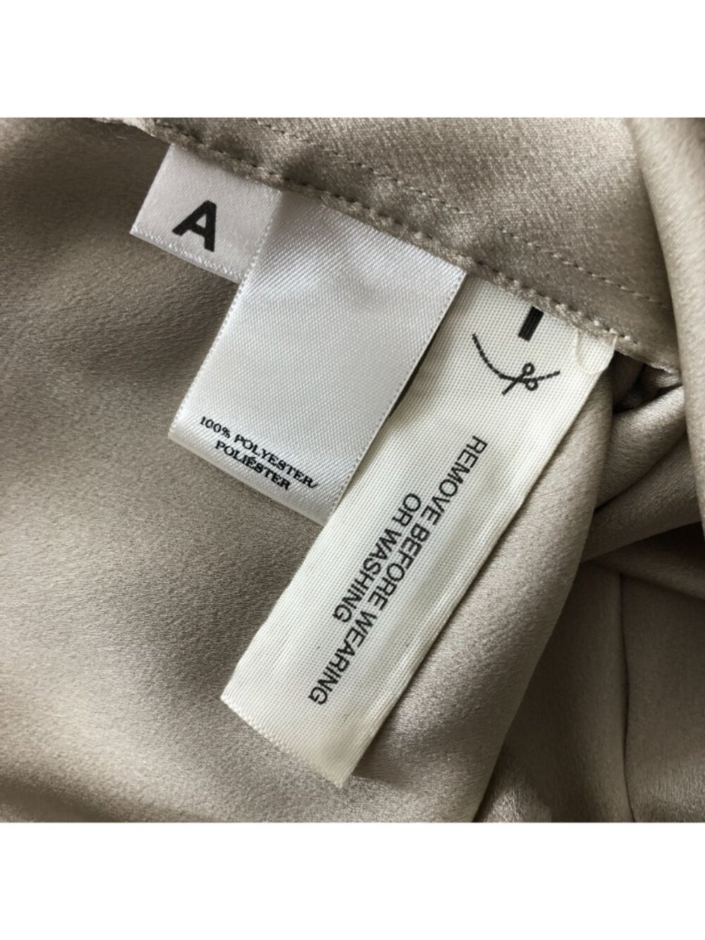 Ann Taylor Womens Blouse Button Down Long Sleeve Colorblock Beige Black 10 - Picture 4 of 4